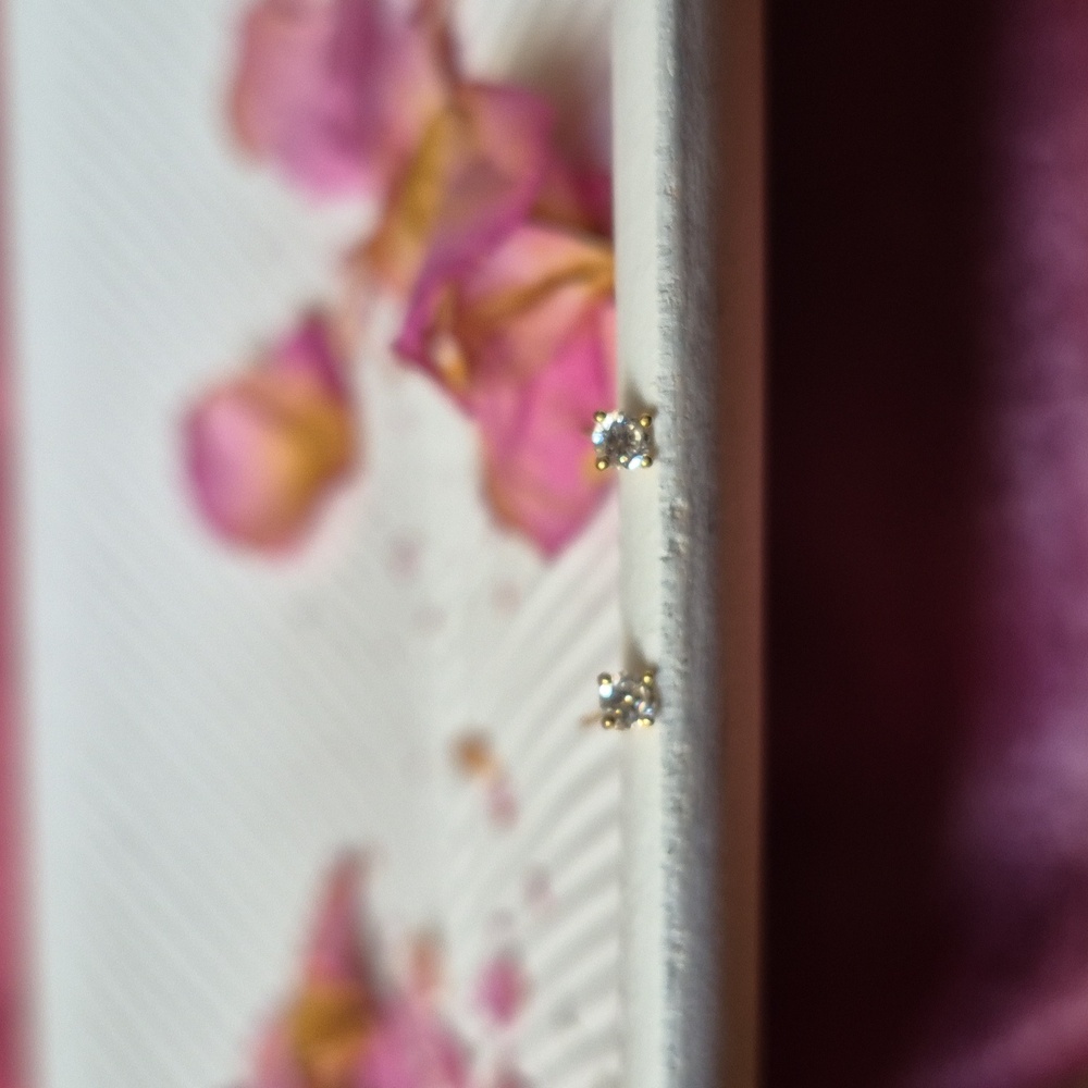 Elegant Sterling Plated Gold Stud Earring
